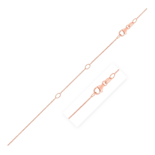 Double Extendable Cable Chain in 14k Rose Gold