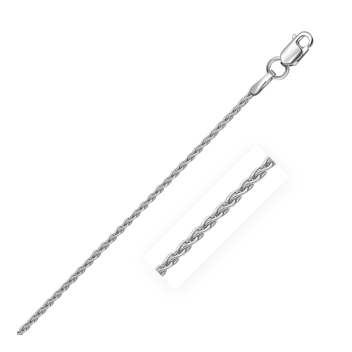 Image 1 de 4.. Chaîne en argent sterling plaqué rhodium 1,3&nbsp;mm
