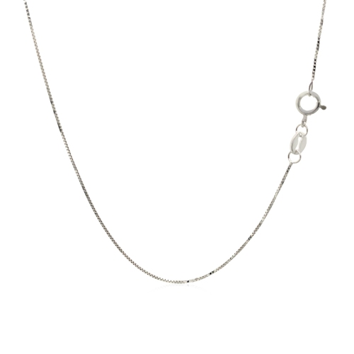 14k White Gold Adjustable Box Chain 0.6mm