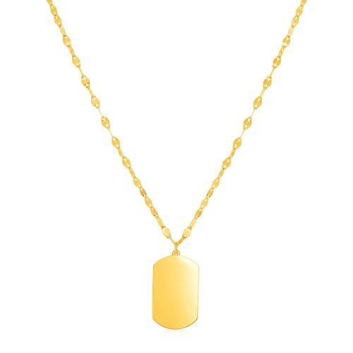 AVERA GROUP  14K Gold Dog Tag Necklace In Yellow