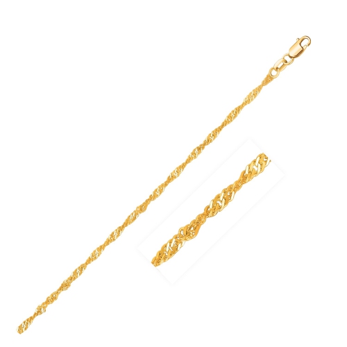 Image 1 of 6.. 14k Yellow Gold Singapore Chain 1.7mm