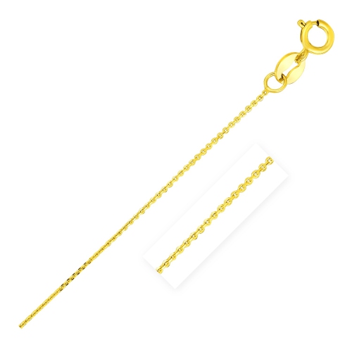 Image 1 of 6.. 14k Yellow Gold Diamond Cut Cable Link Chain 0.7mm