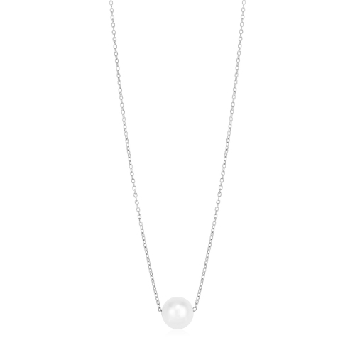 AVERA GROUP  14K Gold Pearl Solitaire Necklace In White