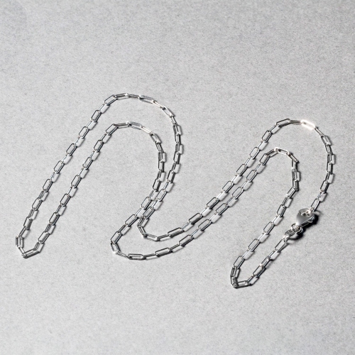 14K White Gold Fine Paperclip Chain