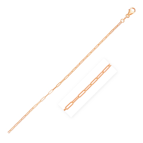 Image 1 of 6.. 14K Rose Gold Fine Paperclip Chain