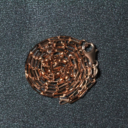 Chaîne à trombones fin en or rose 14K ct