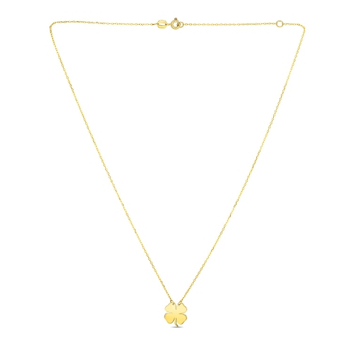 Collier trèfle à quatre feuilles, or jaune 14K K