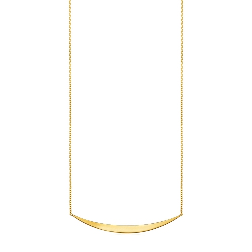 Image 1 de 4.. Collier en or jaune 14K ct avec pendentif en barre incurvée polie