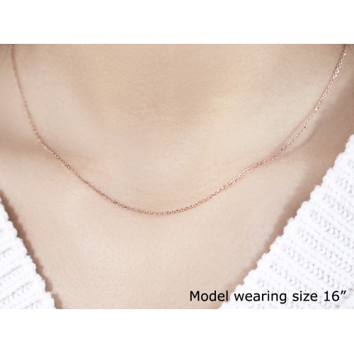 Chaîne 1,1&nbsp;mm à maillons en or rose 14K ct coupés au diamant