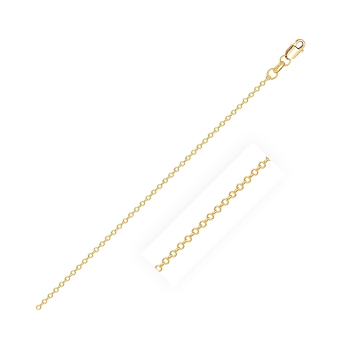 Image 1 of 6.. 14k Yellow Gold Diamond Cut Cable Link Chain 0.8mm