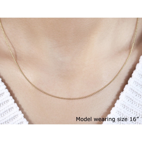 Chaîne à billes en or jaune 14K ct 1,0&nbsp;mm