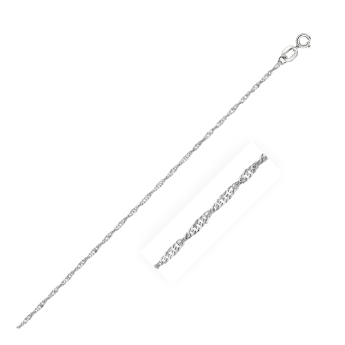 Image 1 of 4.. 14k White Gold Singapore Chain 1.0mm