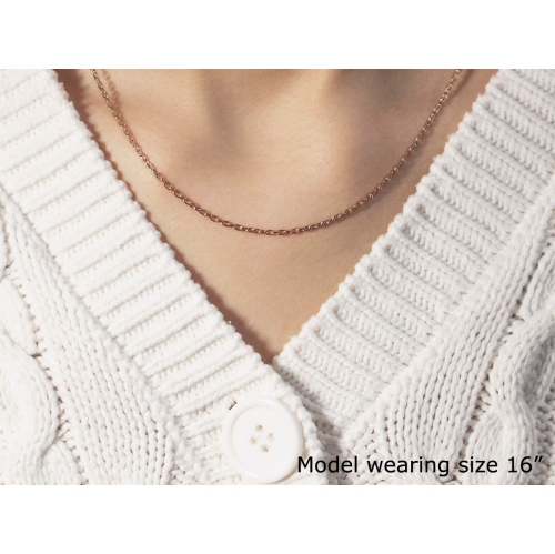 Double Extendable Cable Chain in 14k Rose Gold