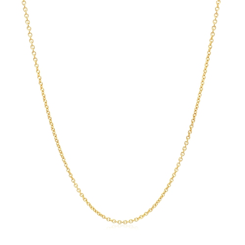 14k Yellow Gold Round Cable Link Chain 1.2mm