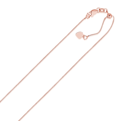 Image 1 de 4.. Chaîne à maillons carrés ajustable en or rose 14K ct 0,7&nbsp;mm