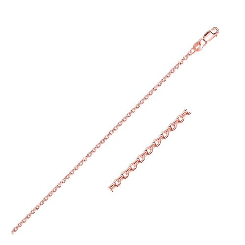 AVERA GROUP  14K Rose Diamond Cut Cable Link Chain 1.3MM In Gold