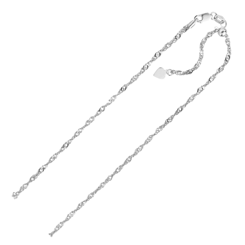 AVERA GROUP  Sterling 1.5MM Adjustable Singapore Chain In Silver