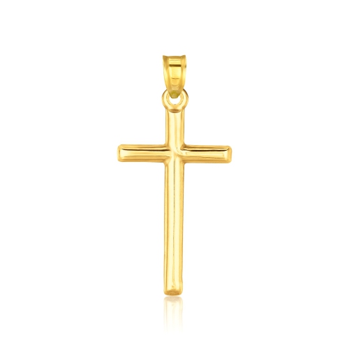 RCJ  14K Gold High Polish Cross Pendant In Yellow