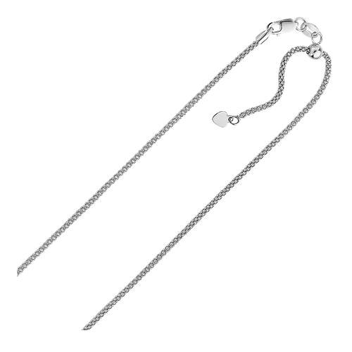 AVERA GROUP  Sterling 0.8MM Adjustable Popcorn Chain In Silver