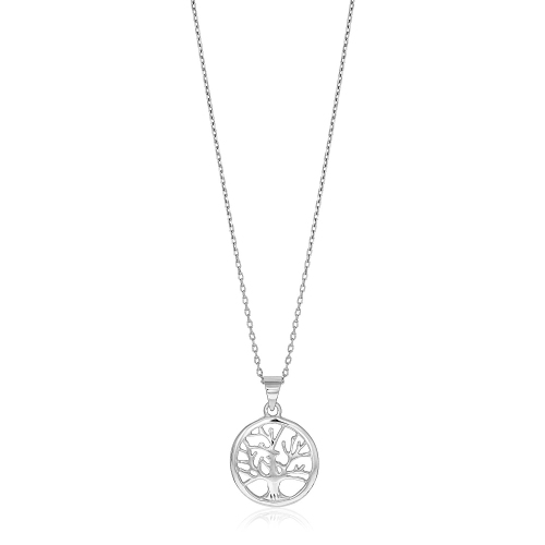 AVERA GROUP  Sterling Inch Round Tree Of Life Necklace In Silver