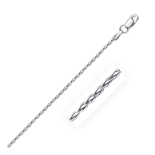 AVERA GROUP  Sterling Rhodium Plated Wheat Chain 1.5MM In Silver