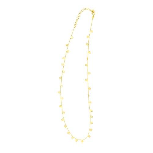 AVERA GROUP  14K Gold Necklace With Dangling Stars In Yellow