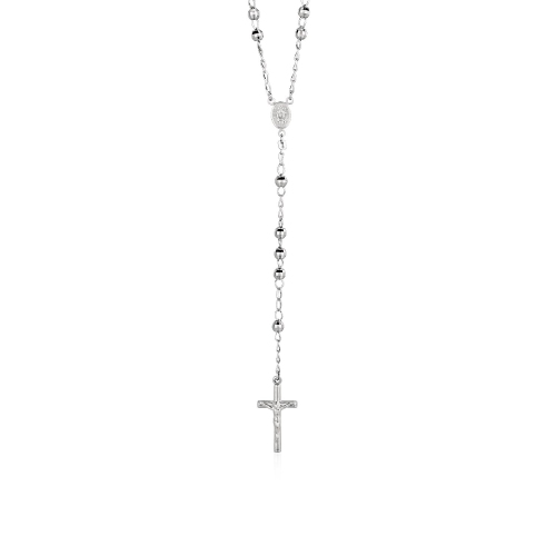 AVERA GROUP  Rosary Chain And Large Bead Necklace In Sterling In Silver