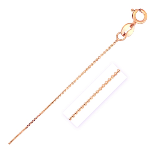 AVERA GROUP  14K Rose Diamond Cut Cable Link Chain 0.7MM In Gold