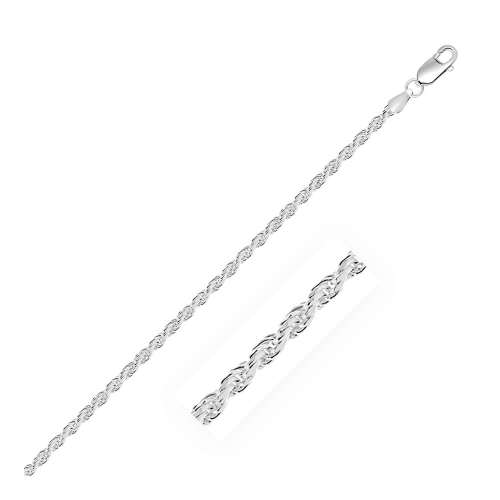 AVERA GROUP  Sterling 2.9MM Diamond Cut Rope Style Chain In Silver