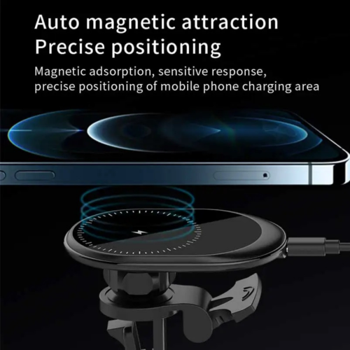 TUTT 15W Qi Magnetic Wireless Car Phone Holder Charger 360° Adjustable Strong Magnetic Compatible with iPhone 15 14 13 12 Pro Plus Max Mini