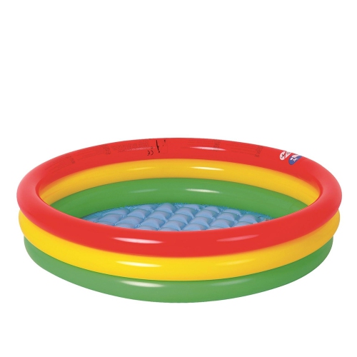 59" Red, Yellow, and Green Inflatable Round Kiddie Swimming Pool