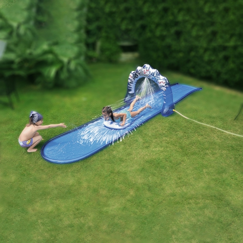 Inflatable Ice Breaker Lawn Water Slide - 16' - Blue and White