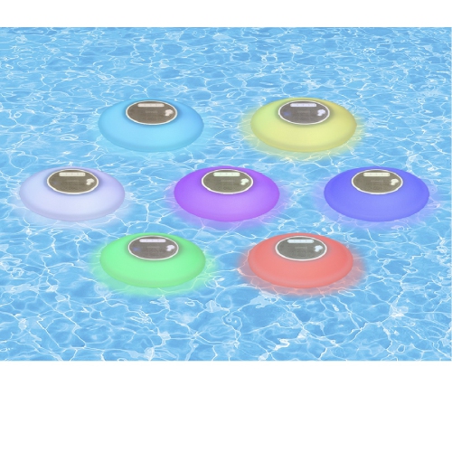 Floating Wireless Speaker with Multi-Light Display for Swimming Pools