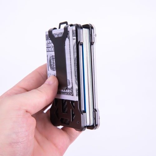 navor Minimalist Wallet with 1 Clear Window ID Badge Holder, Money Clip, RFID Blocking Front Pocket Slim Credit/Business Card Holder Holds up to 15