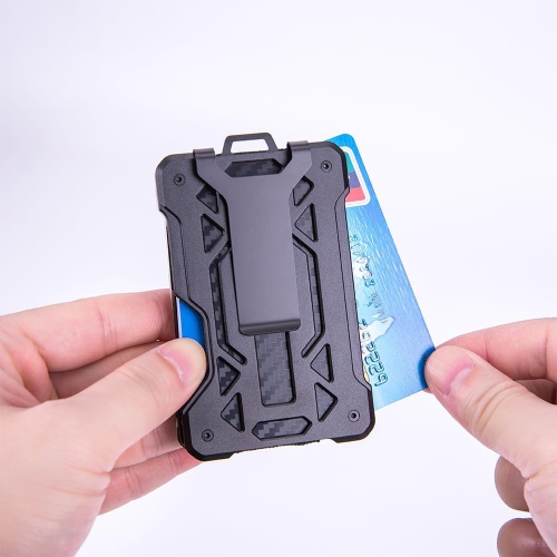 navor Minimalist Wallet with 1 Clear Window ID Badge Holder, Money Clip, RFID Blocking Front Pocket Slim Credit/Business Card Holder Holds up to 15