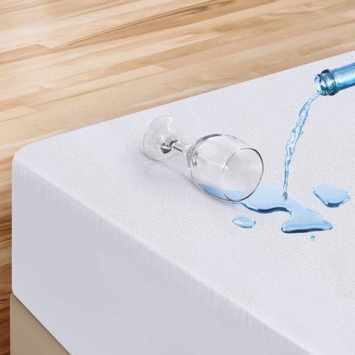 Utopia Bedding Waterproof Terry Top Mattress Protector Queen 200 GSM, Mattress Cover, Breathable, Fitted Style with Stretchable Pockets