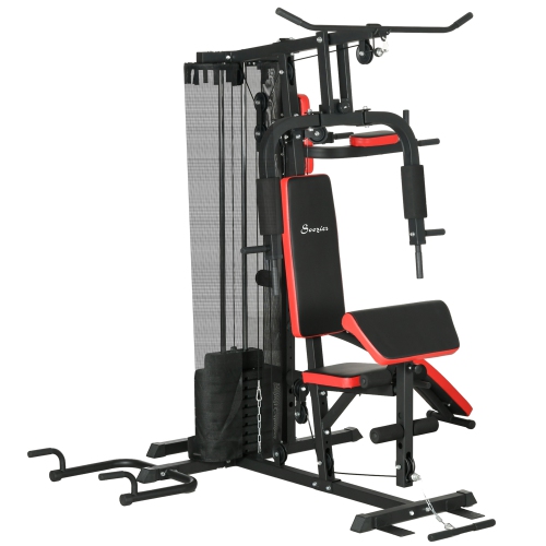 Pack home-gym de musculation complet pas cher avec chaise romaine et  haltères