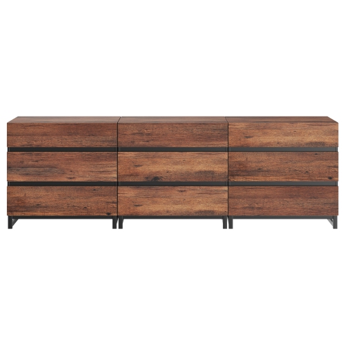 WAMPAT Modern TV Stand for TVs up to 100 inches,Entertainment Center TV Console with 9 Drawers and Metal Base,Media Console for Living