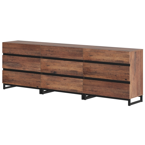 WAMPAT Modern TV Stand for TVs up to 100 inches,Entertainment Center TV Console with 9 Drawers and Metal Base,Media Console for Living