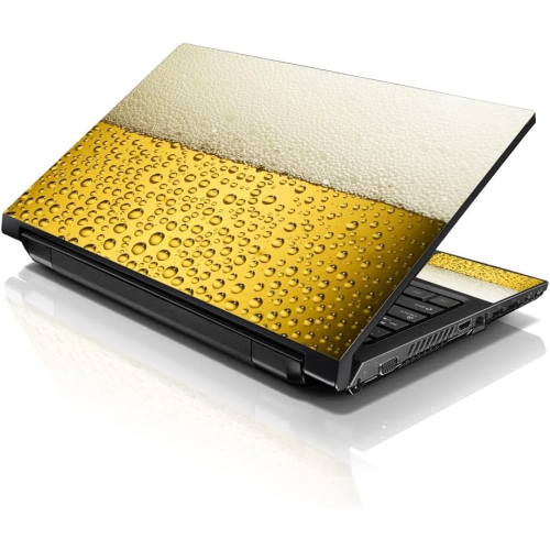 LSS  15 15.6 Inches Laptop Notebook Skin Sticker With 2 Wrist Pads - Reusable Cover Protector Vinyl Sticker Cover Decal Fits 13" - 16" - Beer Pattern