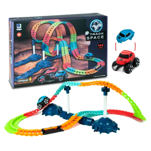 TRADEOPIA  Space Track 144 Pieces Race Car Set