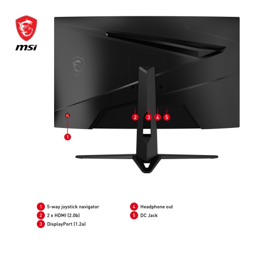 MSI - open box - 24" Curved 1500R Gaming Monitor, 180Hz, 1ms, 1920 x 1080, 16:9 VA, TILT, VESA, Frameless, Adaptive sync, G2422C