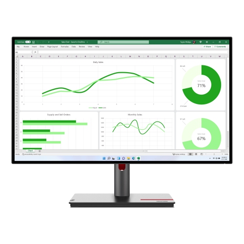 Lenovo ThinkVision P27q-30 27 inch Monitor with ThinkVision MC60 Monitor webcam