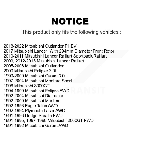 Front Ceramic Disc Brake Pads CMX-D530 For Mitsubishi Lancer Outlander PHEV Dodge Stealth Eagle