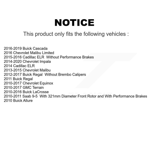 Front Semi-Metallic Disc Brake Pads PPF-D1421 For Chevrolet Equinox GMC Terrain Buick Malibu Impala