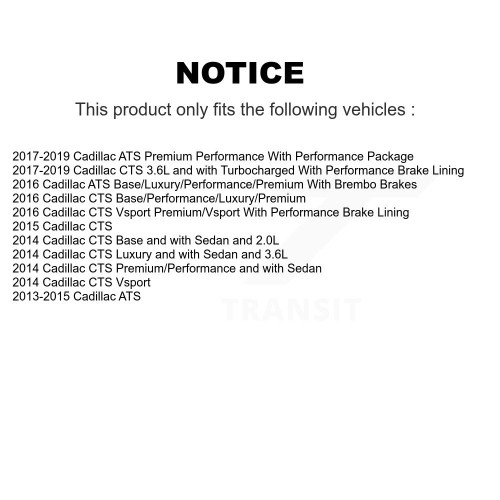 Plaquettes de frein arrière semi-métalliques SIM-1659 pour ATS CTS de Cadillac