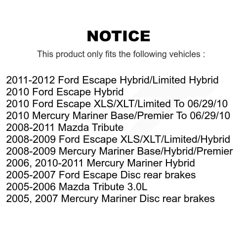 Front Ceramic Disc Brake Pads CMX-D1047 For Ford Escape Mazda Tribute Mercury Mariner