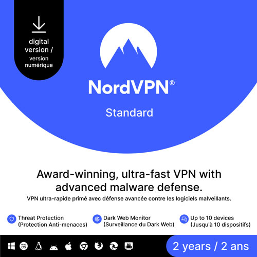 NordVPN - 10 appareils - 2 ans - Téléchargement