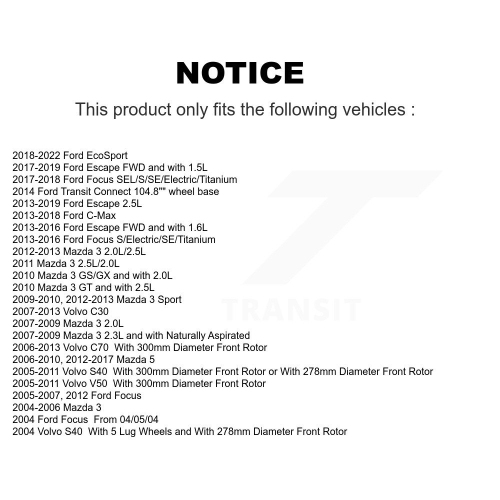 Front Ceramic Disc Brake Pads NWF-PRC1044 For Ford Escape Mazda 3 Focus 5 EcoSport Volvo C-Max S40