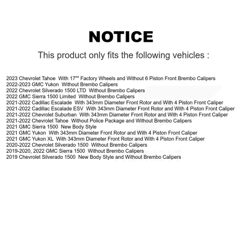 Front Semi-Metallic Disc Brake Pads NWF-ASD2173 For GMC Chevrolet Silverado 1500 Sierra Yukon Tahoe